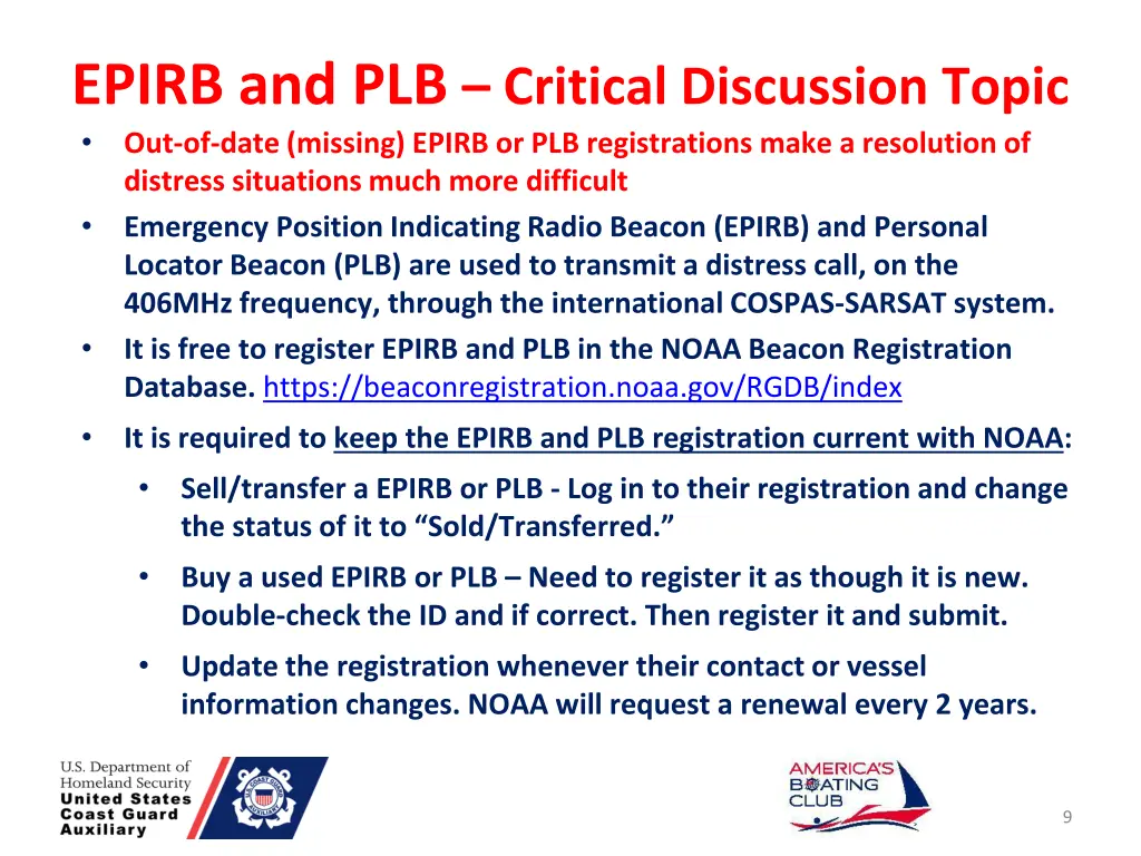 epirb and plb critical discussion topic