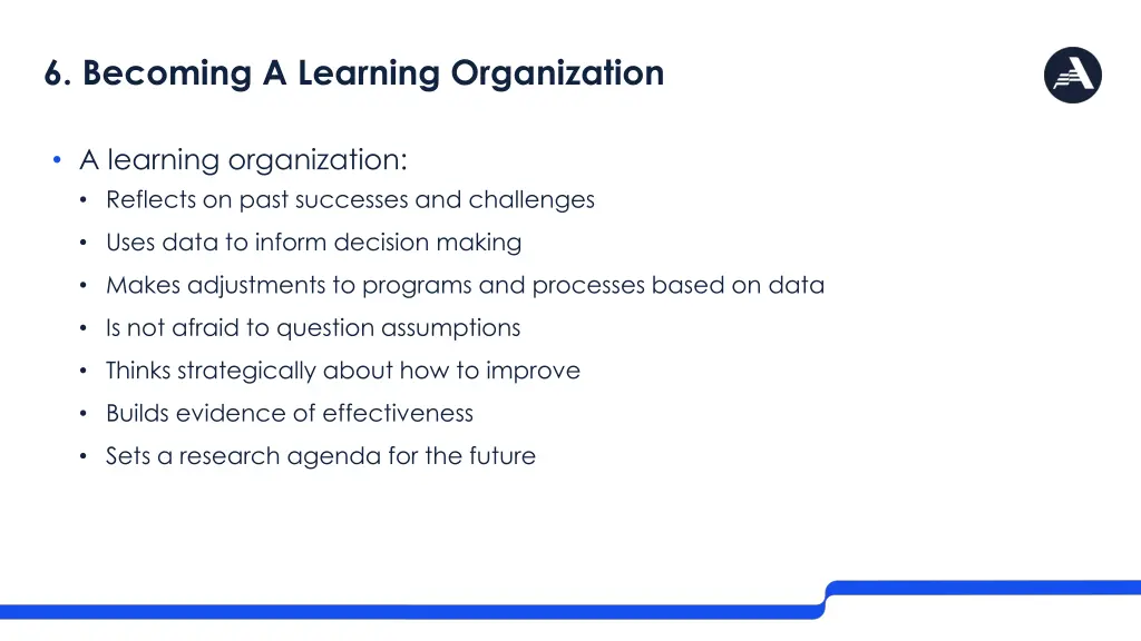 6 becoming a learning organization