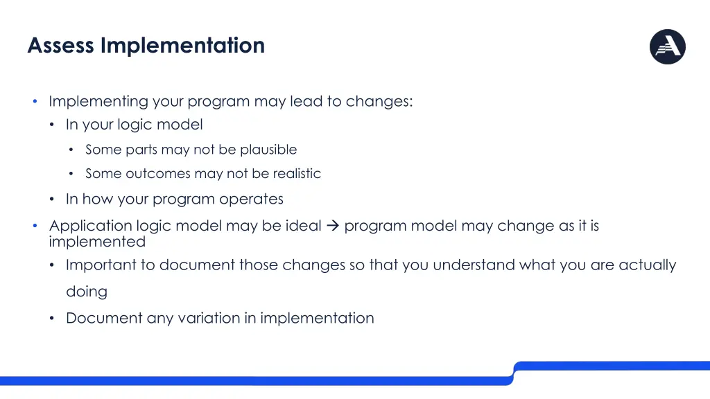 assess implementation