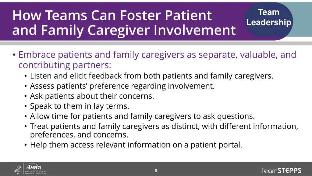 how teams can foster patient and family caregiver