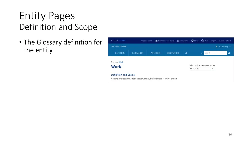 entity pages definition and scope