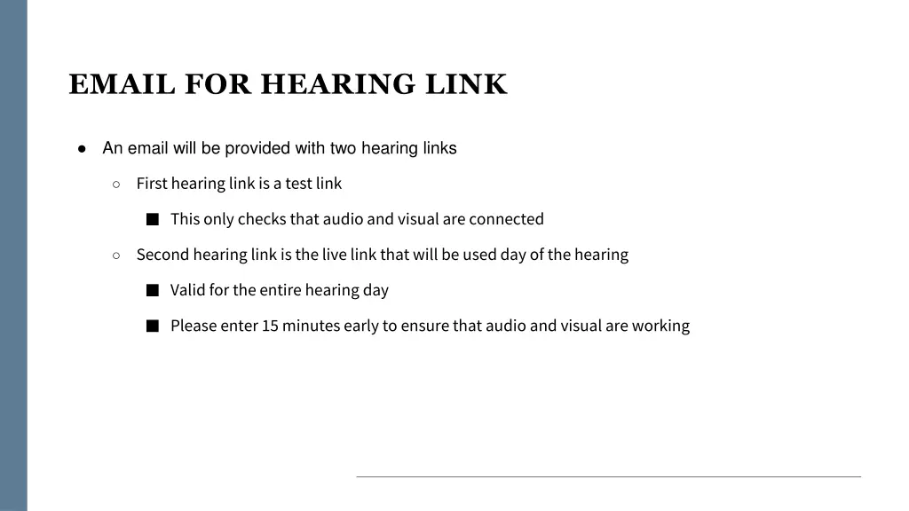 email for hearing link