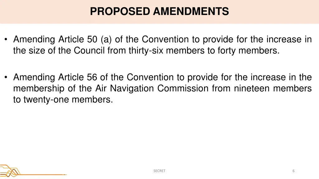 proposed amendments