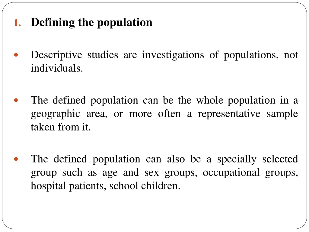 1 defining the population