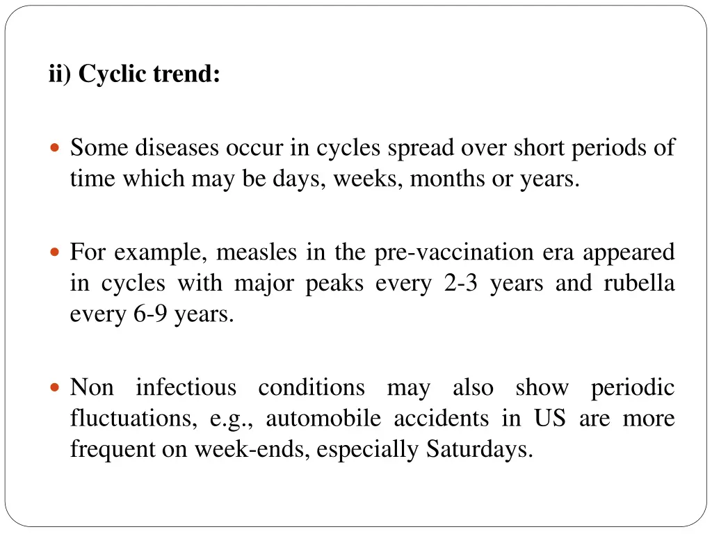 ii cyclic trend