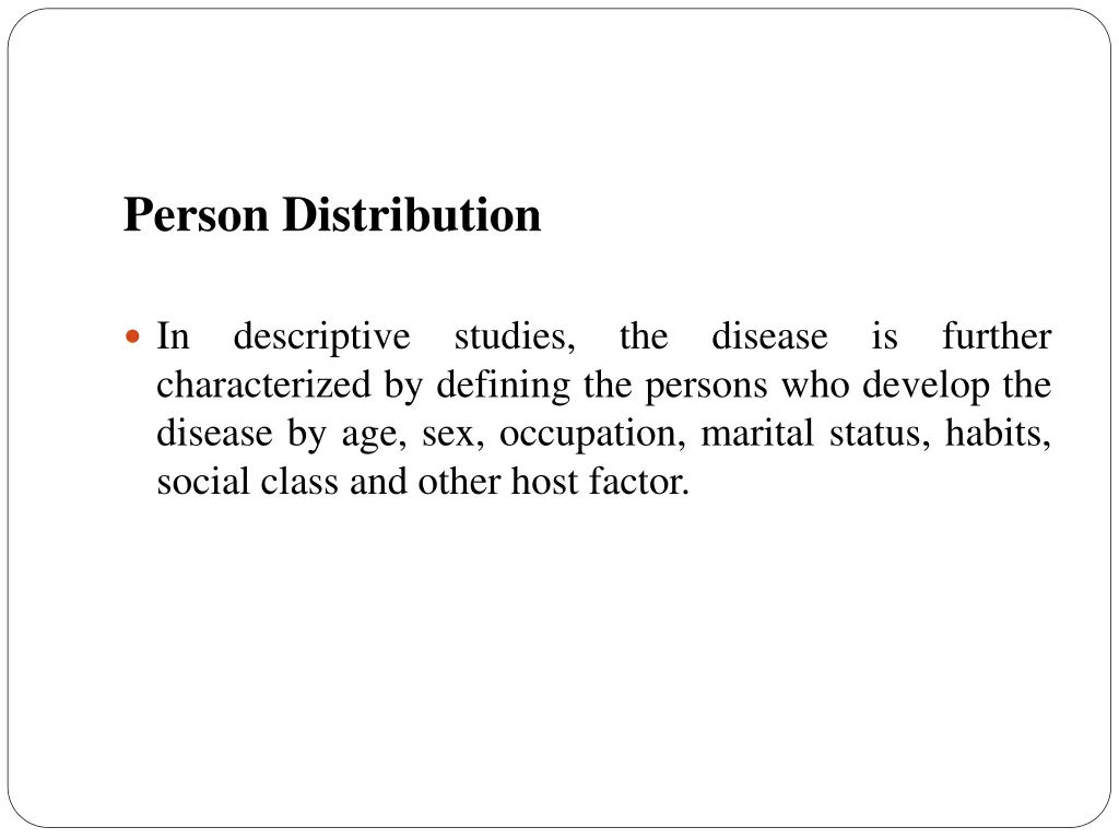 person distribution