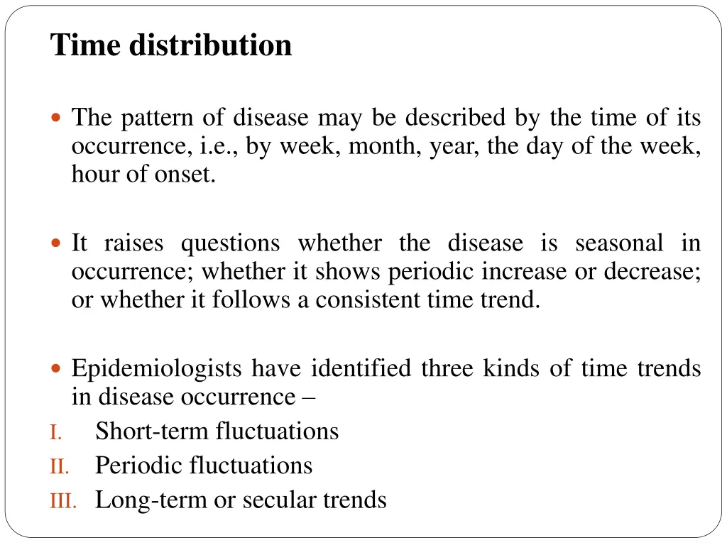 time distribution