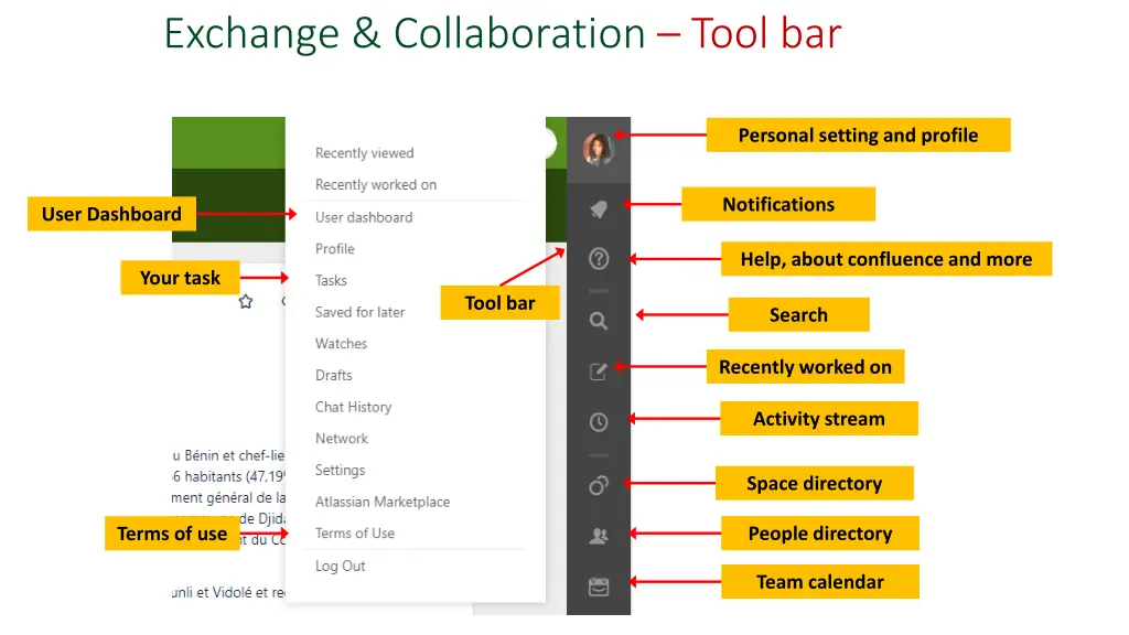 exchange collaboration tool bar