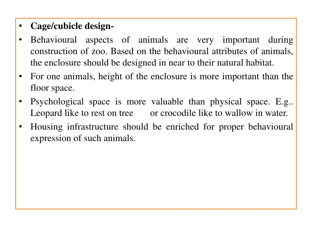 cage cubicle design behavioural construction