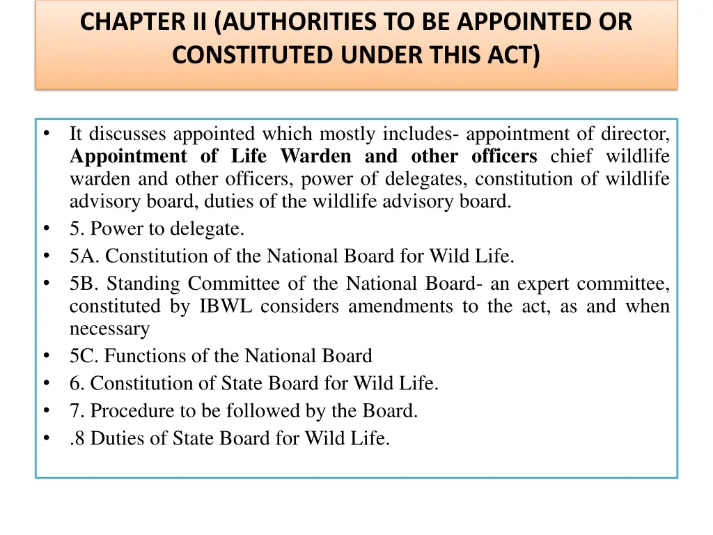 chapter ii authorities to be appointed