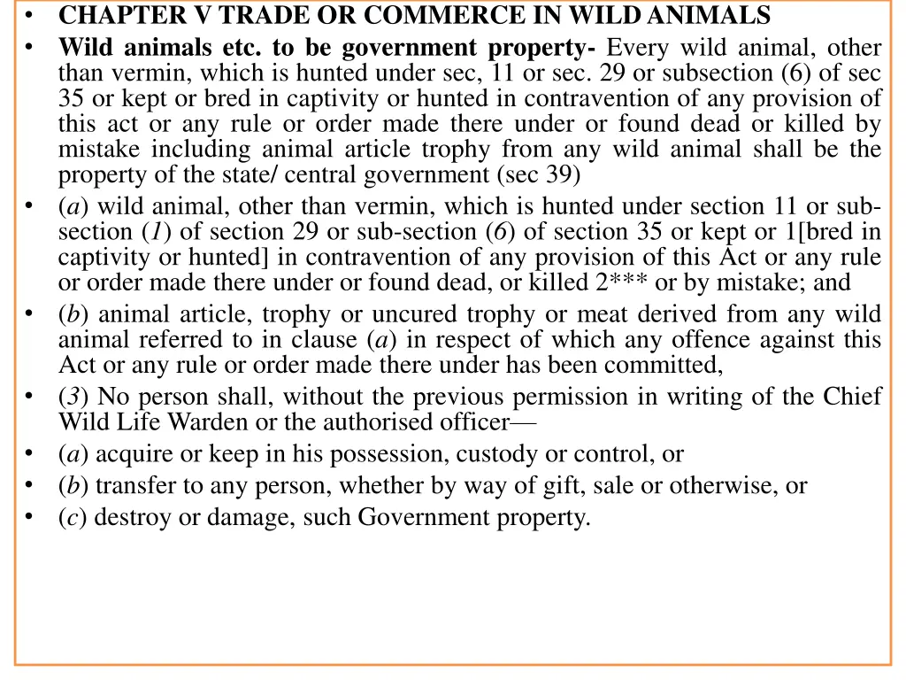 chapter v trade or commerce in wildanimals wild