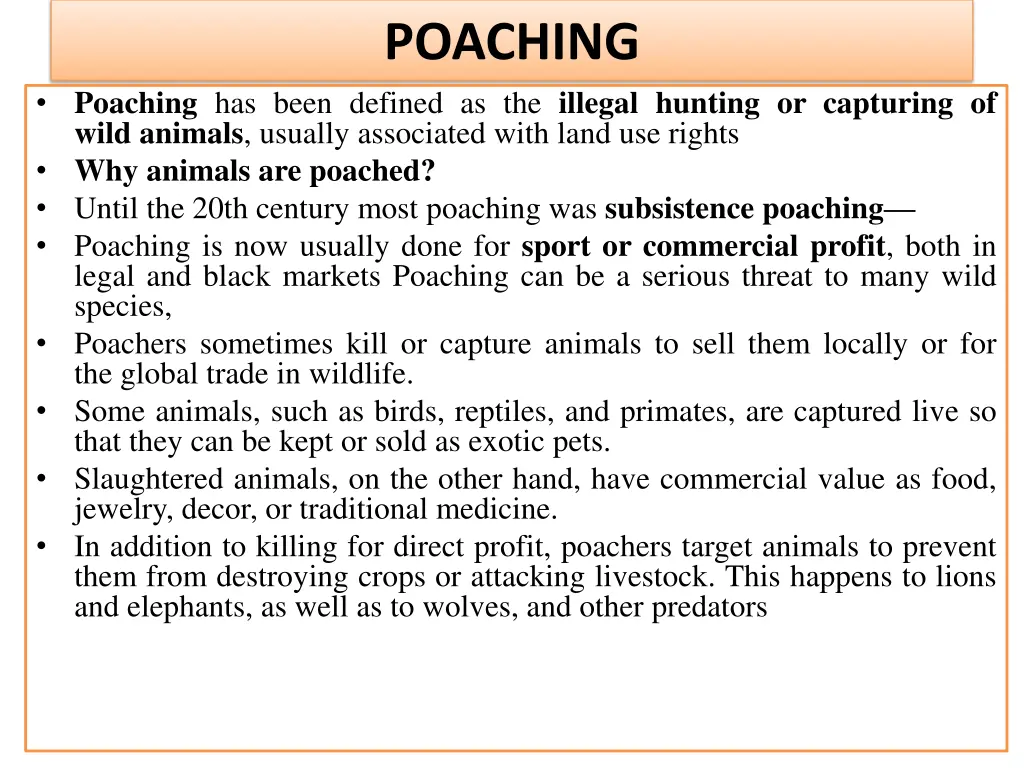 poaching