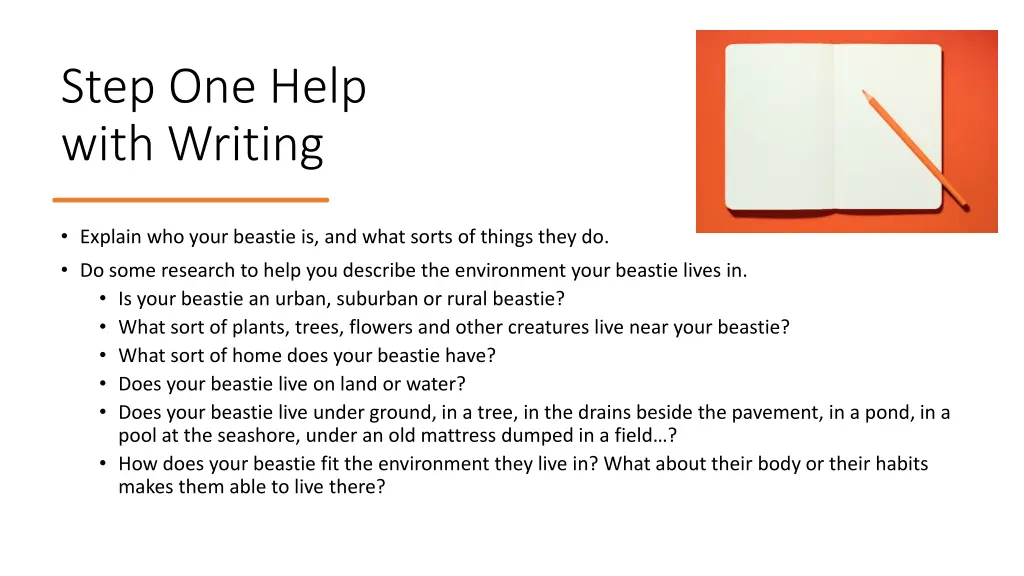 step one help with writing