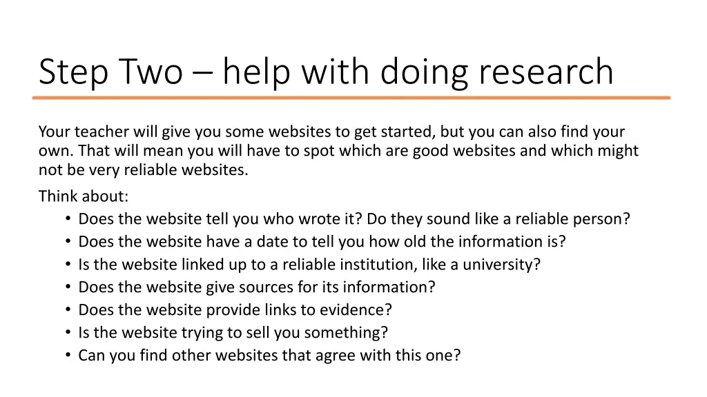 step two help with doing research