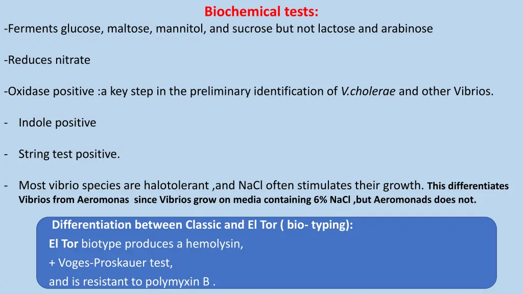 biochemical tests