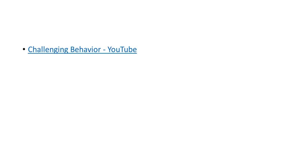 challenging behavior youtube