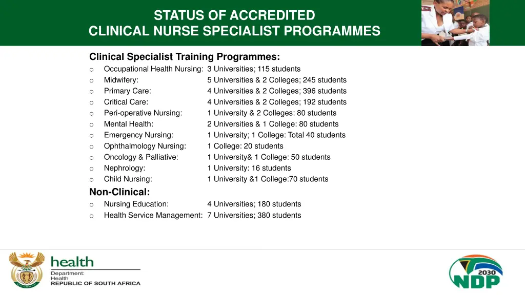 status of accredited clinical nurse specialist