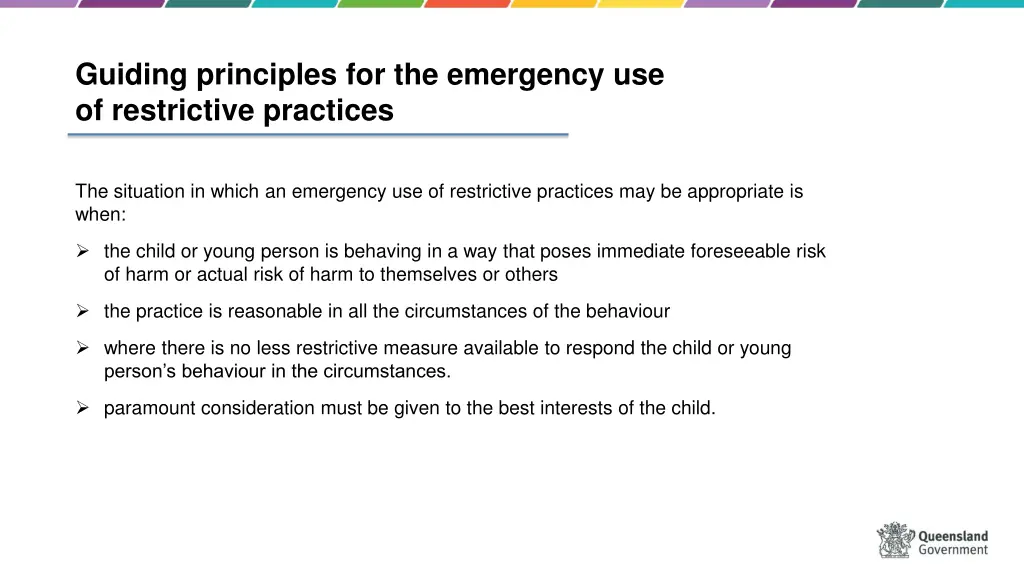 guiding principles for the emergency