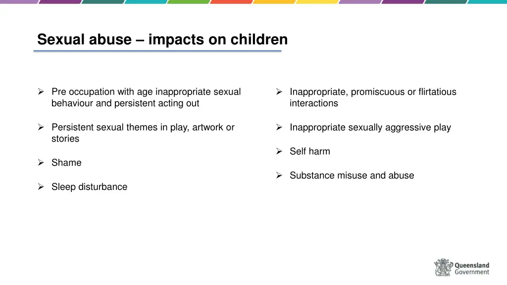 sexual abuse impacts on children