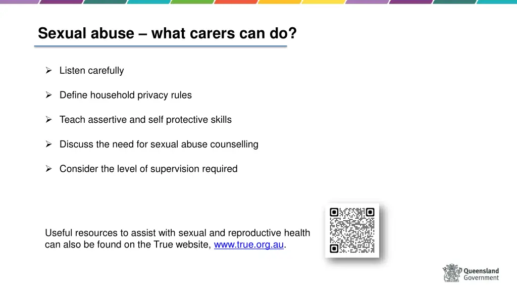 sexual abuse what carers can do