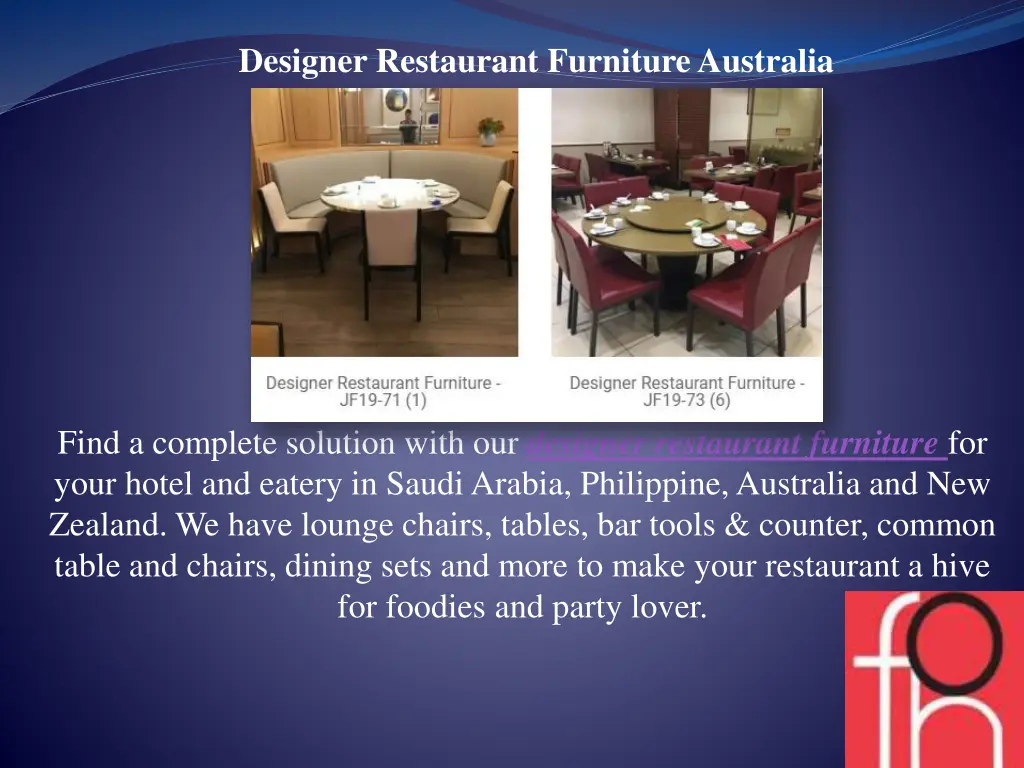 designer restaurant furniture australia