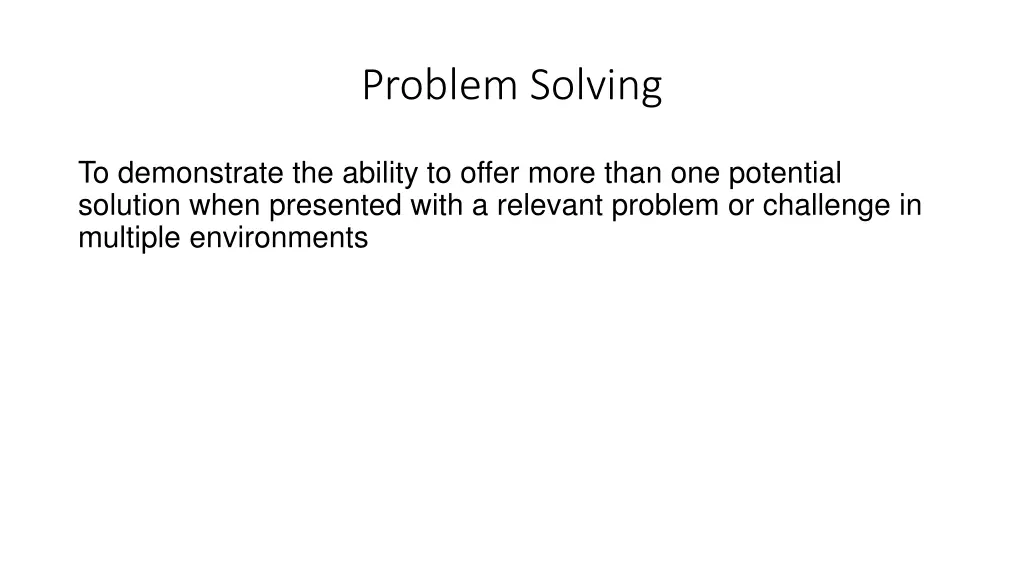 problem solving