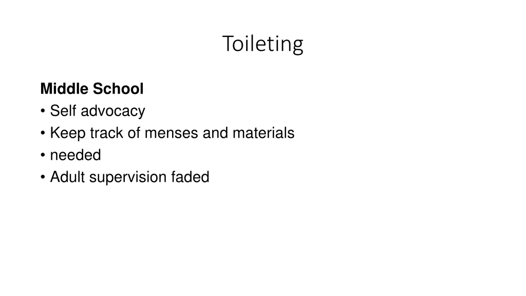 toileting