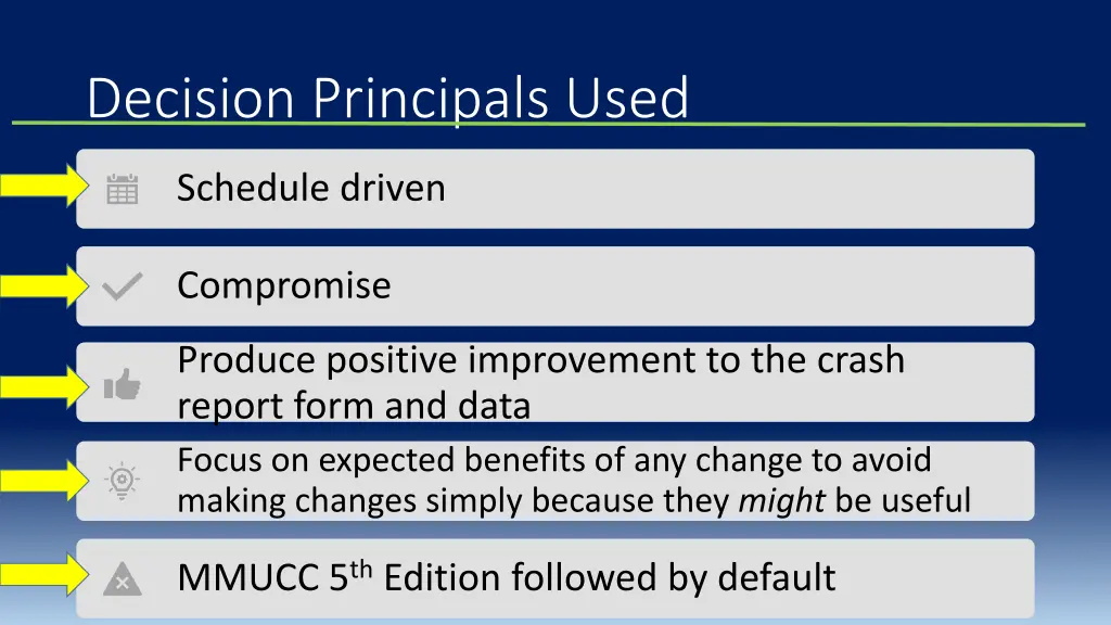 decision principals used