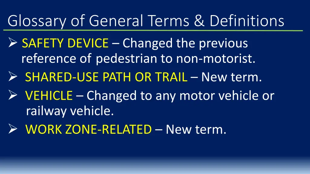 glossary of general terms definitions safety