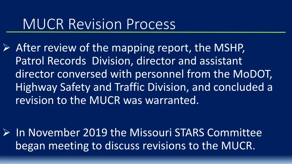 mucr revision process