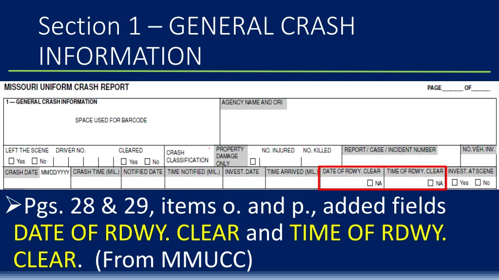 section 1 general crash information 1