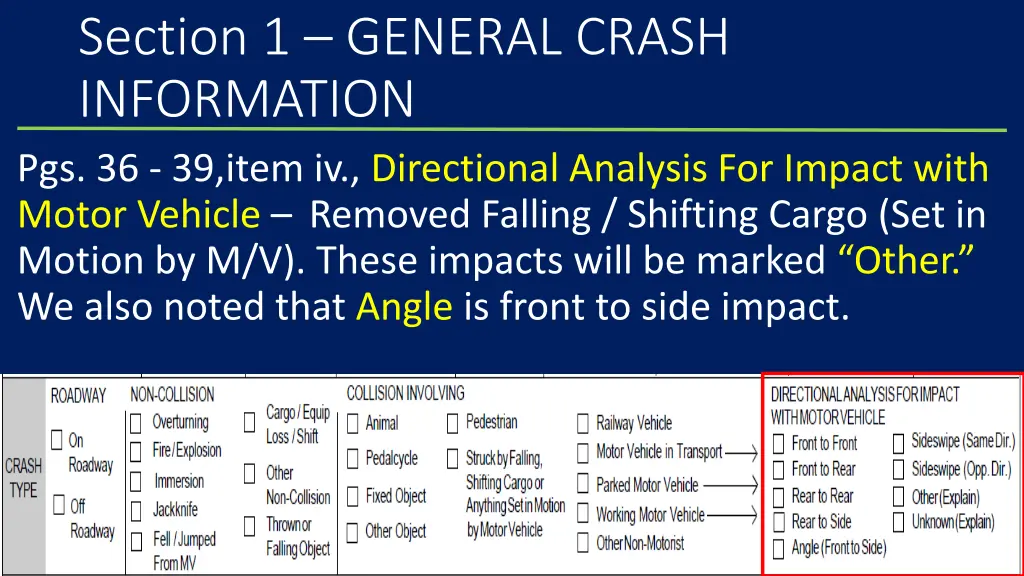 section 1 general crash information 2