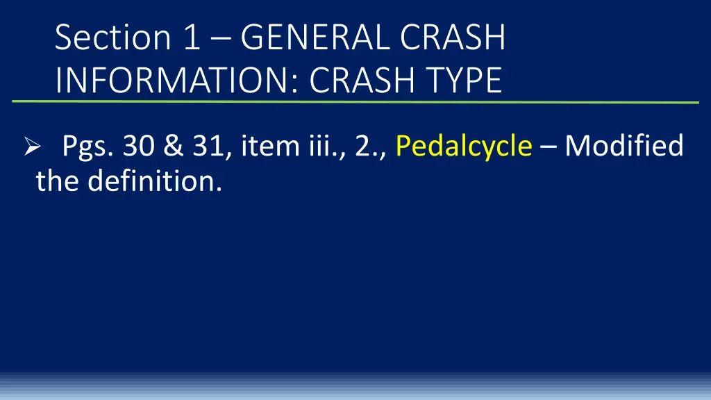 section 1 general crash information crash type 2