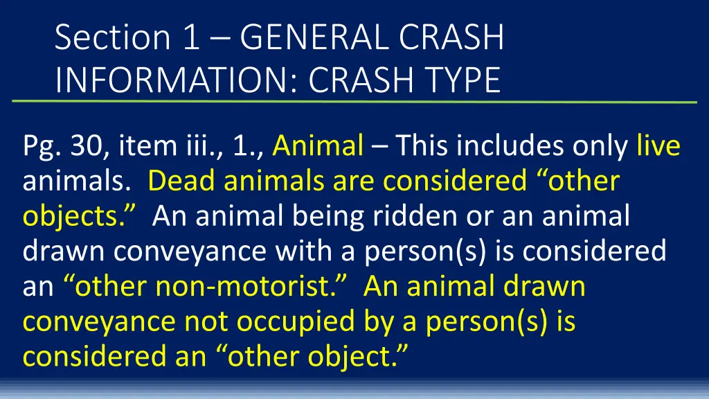 section 1 general crash information crash type 3