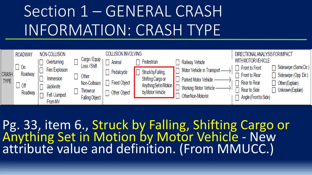 section 1 general crash information crash type 4