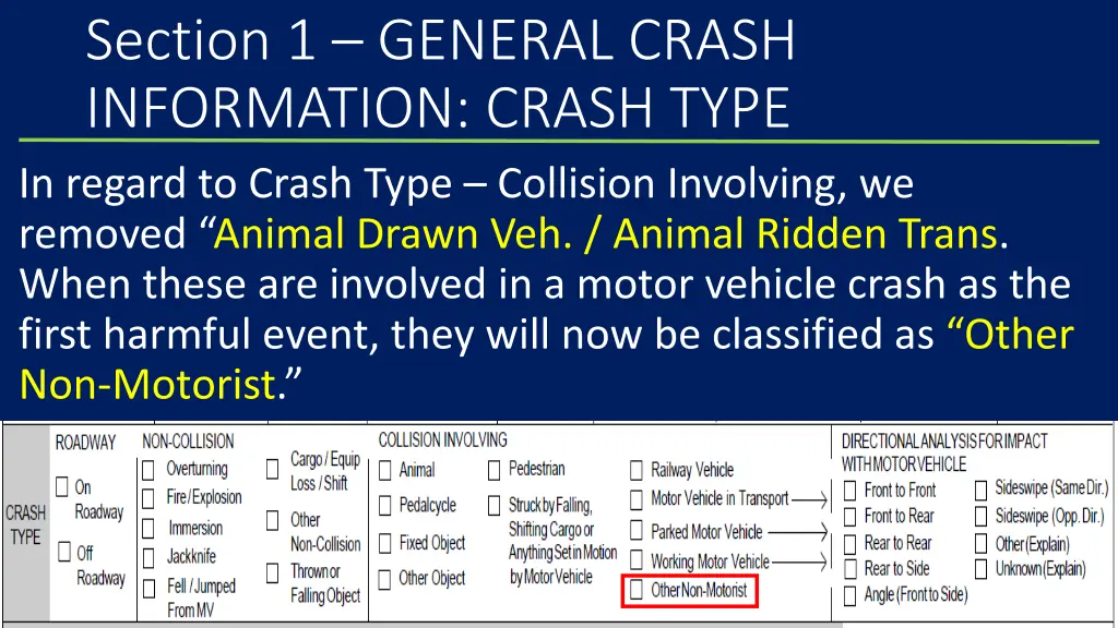 section 1 general crash information crash type 6