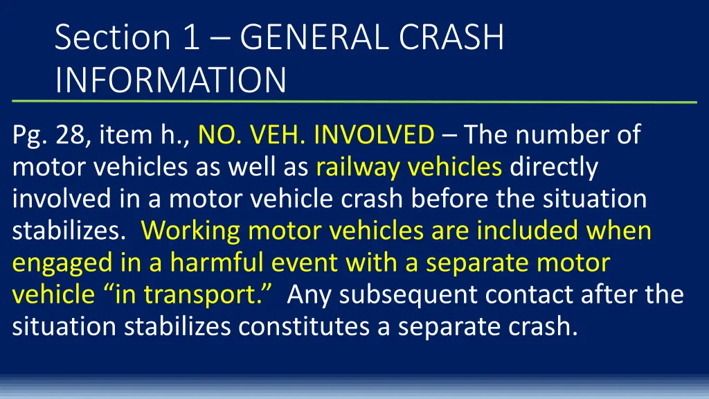 section 1 general crash information