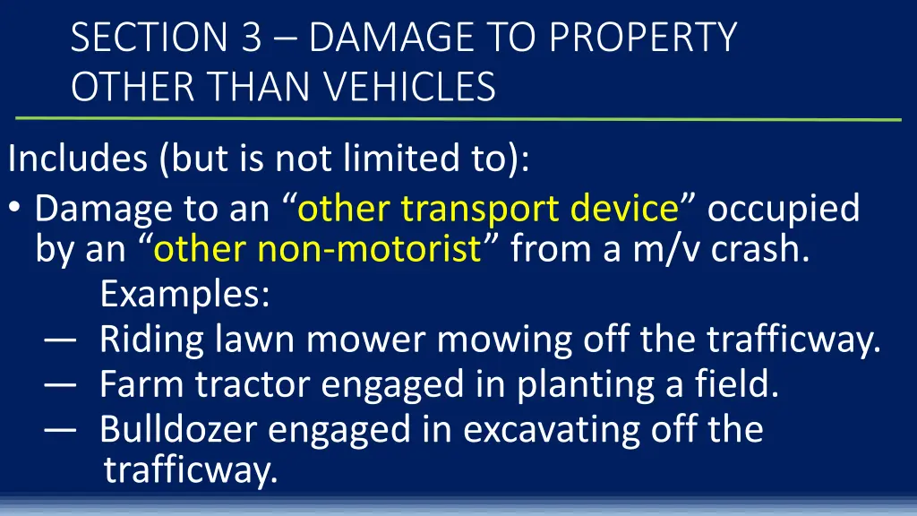 section 3 damage to property other than vehicles 3