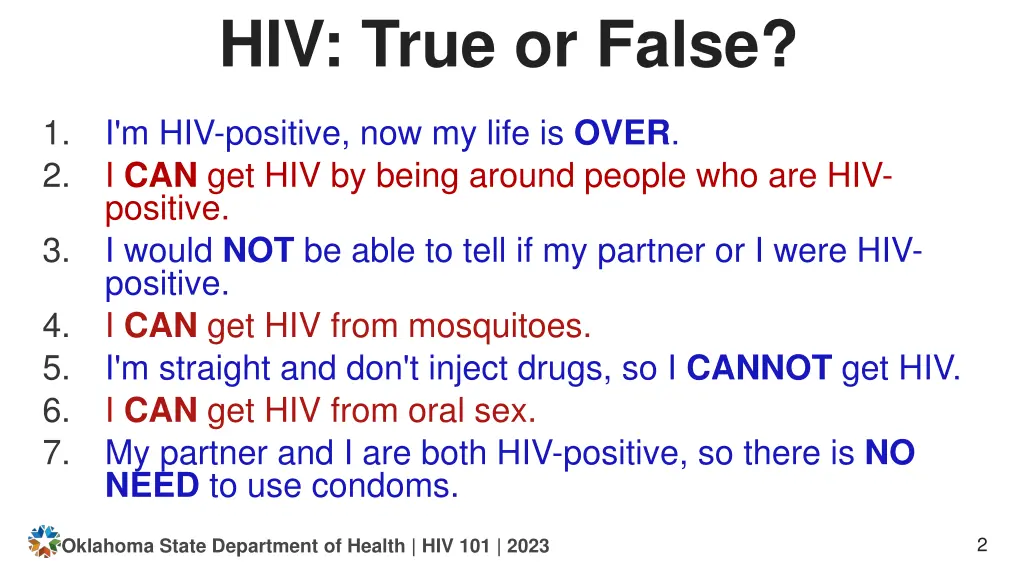 hiv true or false