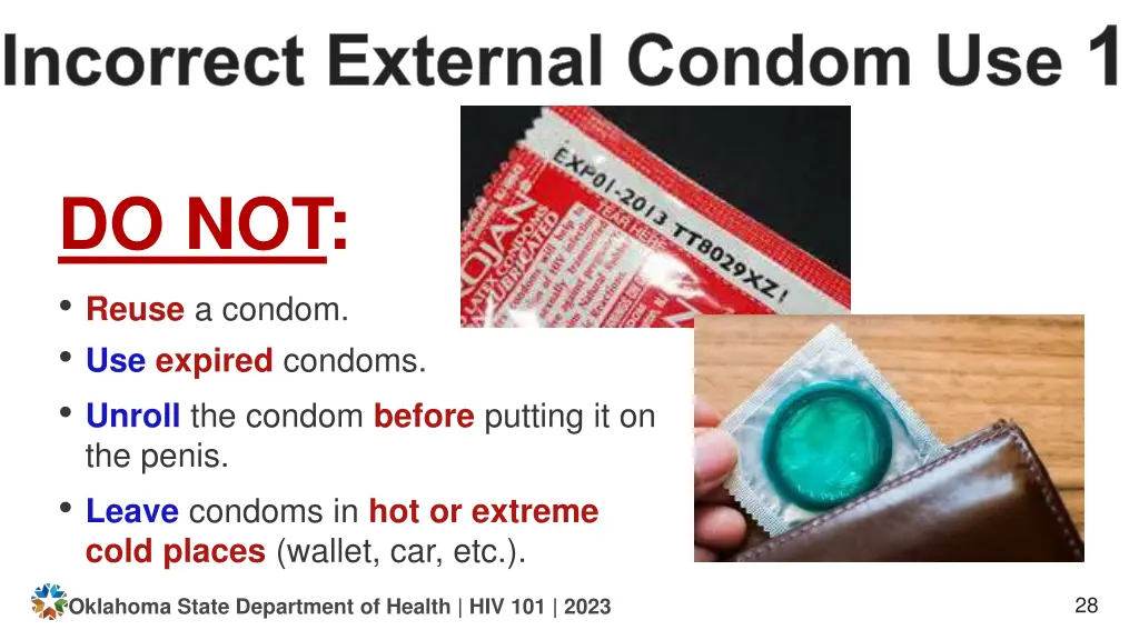 incorrect external condom use 1