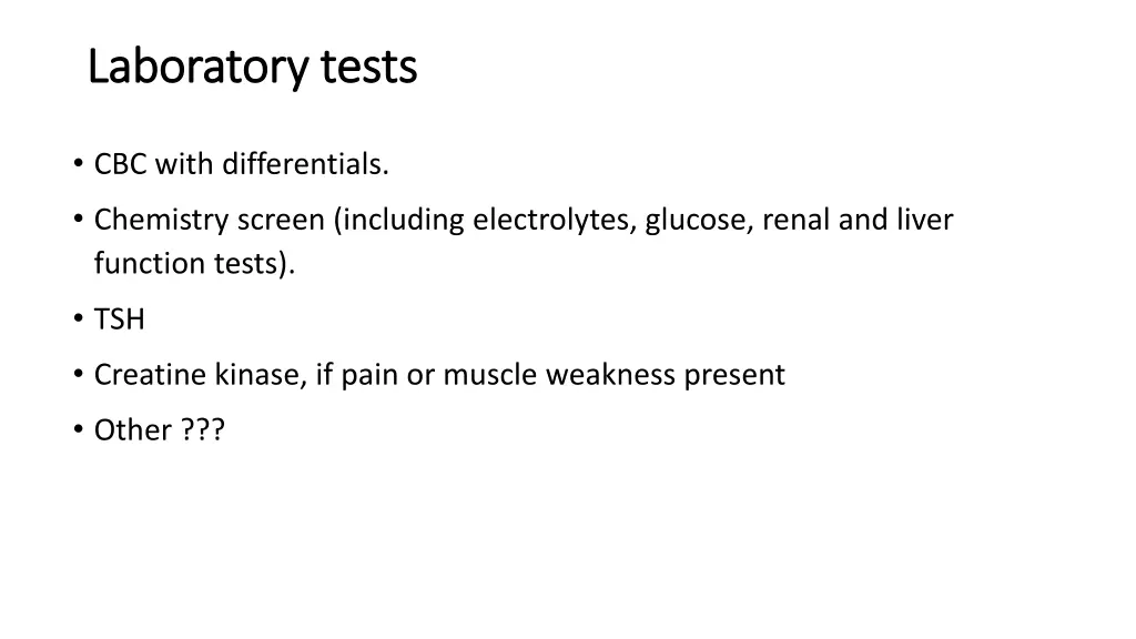 laboratory tests laboratory tests