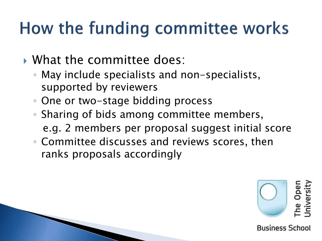 what the committee does may include specialists