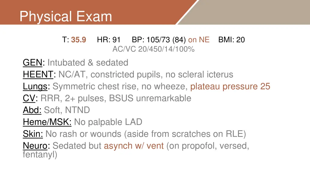 physical exam