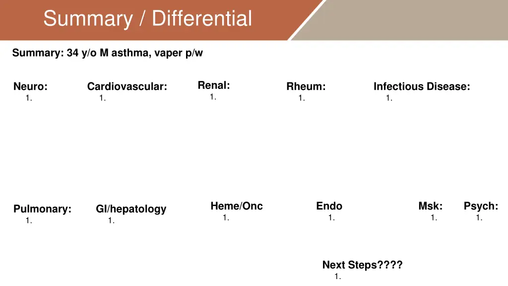 summary differential