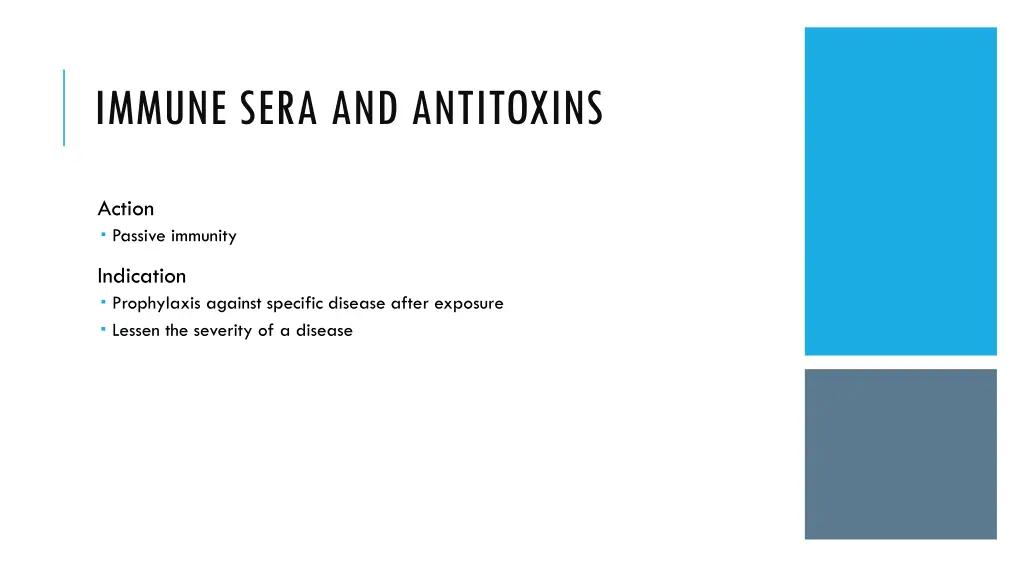 immune sera and antitoxins