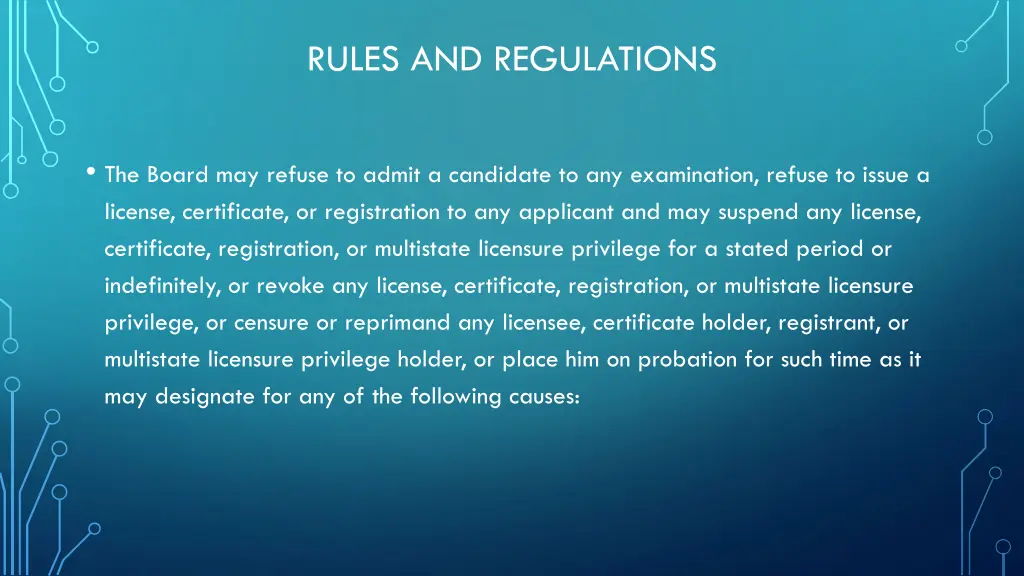 rules and regulations