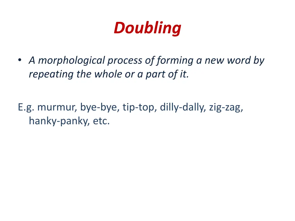 doubling