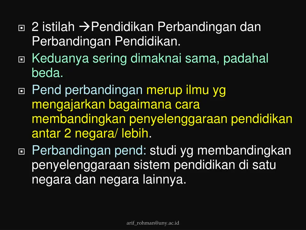 2 istilah pendidikan perbandingan