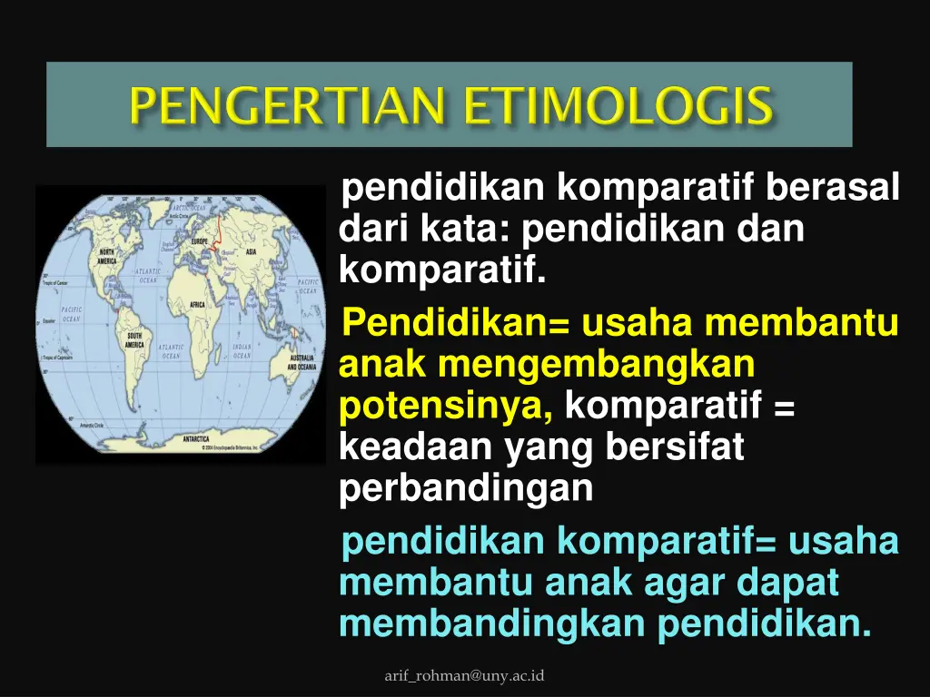 pendidikan komparatif berasal dari kata