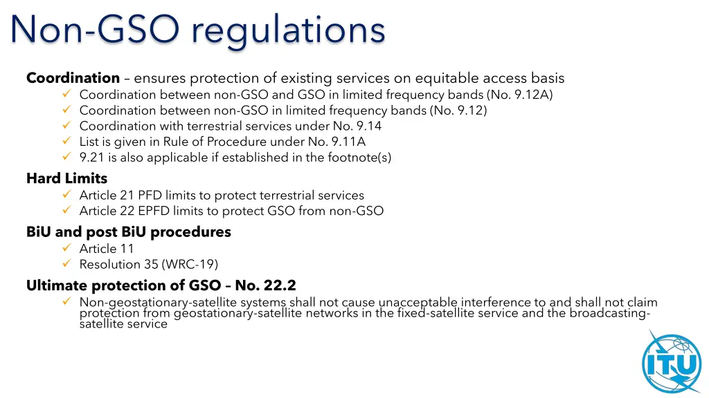 non gso regulations